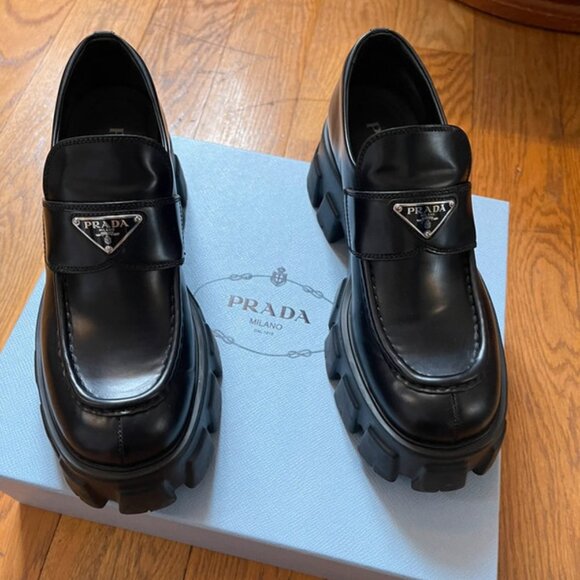 Prada leather Monolith loafers Size 37 - Picture 1 of 13